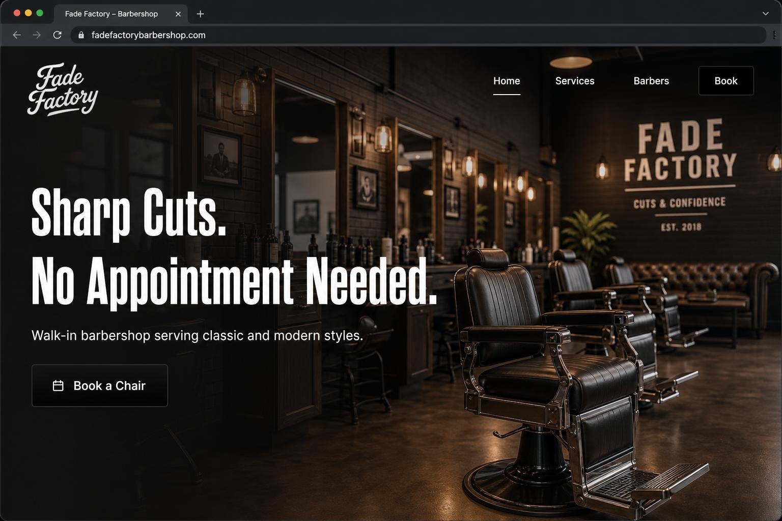 Sharp cuts. No appointment needed.